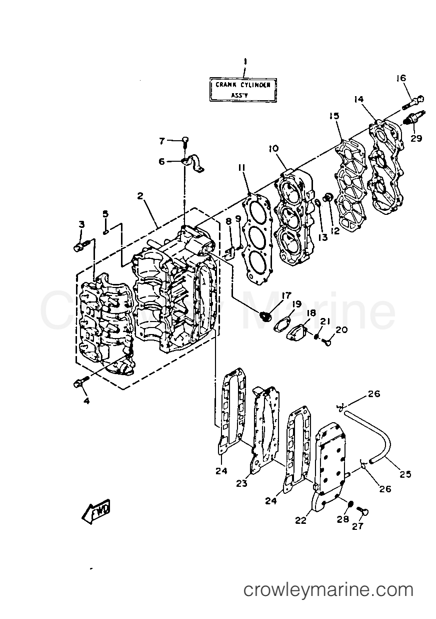 Yamaha Motors 40SD-JD - CRANKCASE CYLINDER