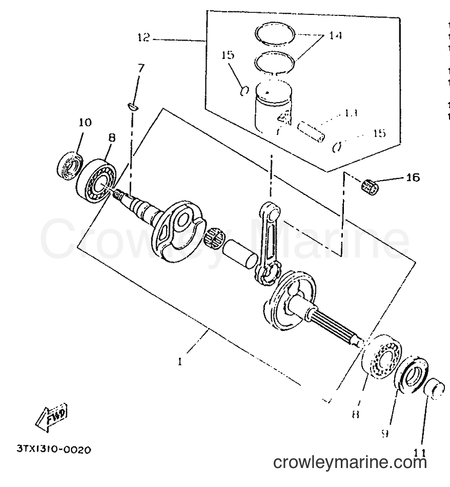 1995 Scooter CW50R - CW50R (4SX1) [999] - CRANKSHAFT & PISTON