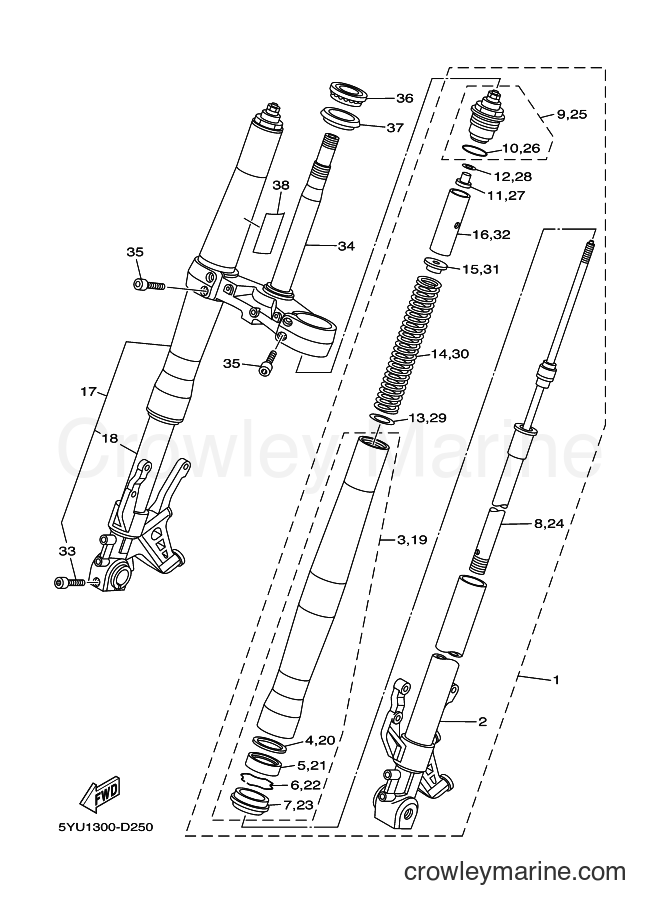 2007 Street Bike MT01 - MT01 (5YUB) [030] - FRONT FORK