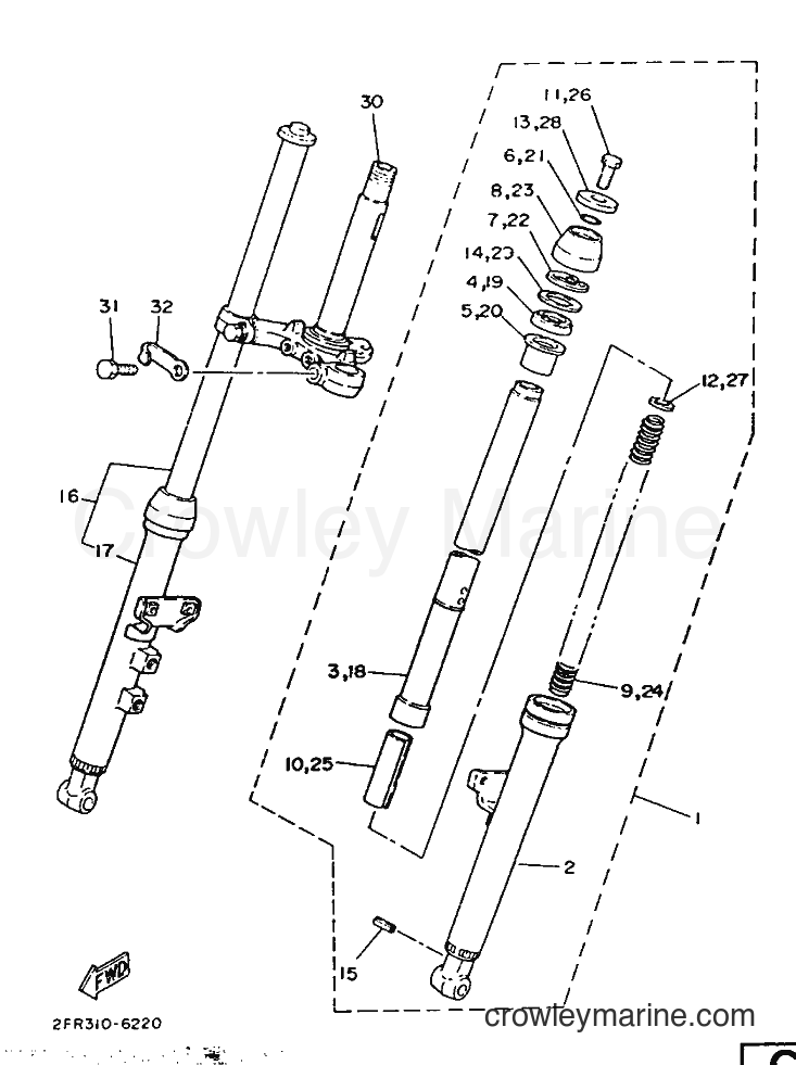 1986 Street Bike RD50M - RD50M (2FR) [999] - FRONT FORK