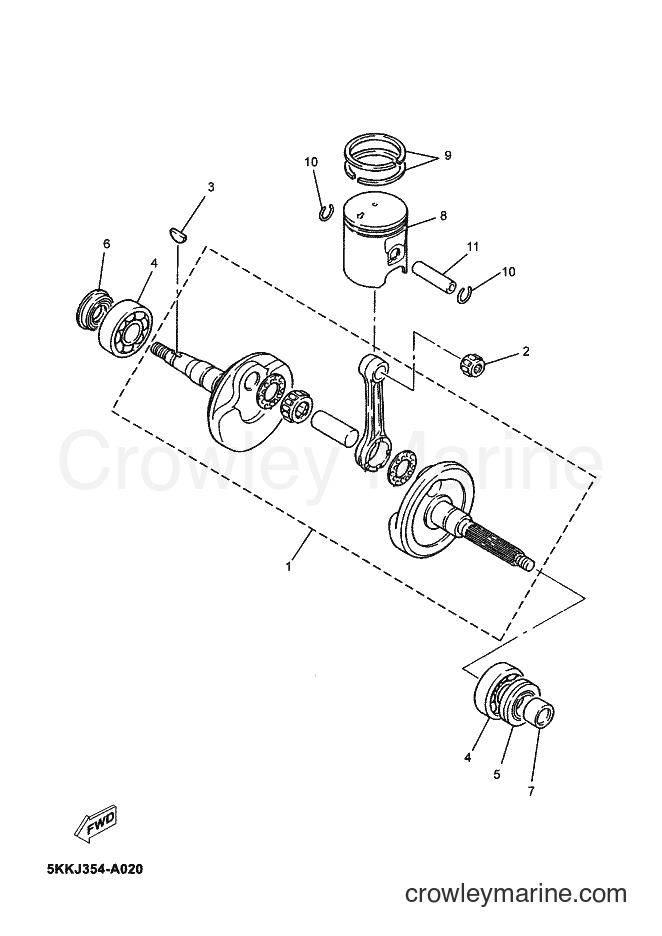 2003 Scooter YN100 - YN100 (5KKK) [020] - CRANKSHAFT & PISTON