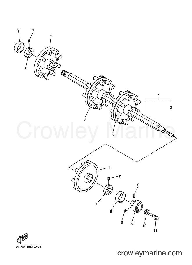 2004 Snowmobile SXV700 - SXV700 (8EN4) [020] - TRACK DRIVE 1