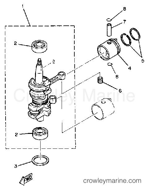 Yamaha Motors 8LN - CRANK PISTON