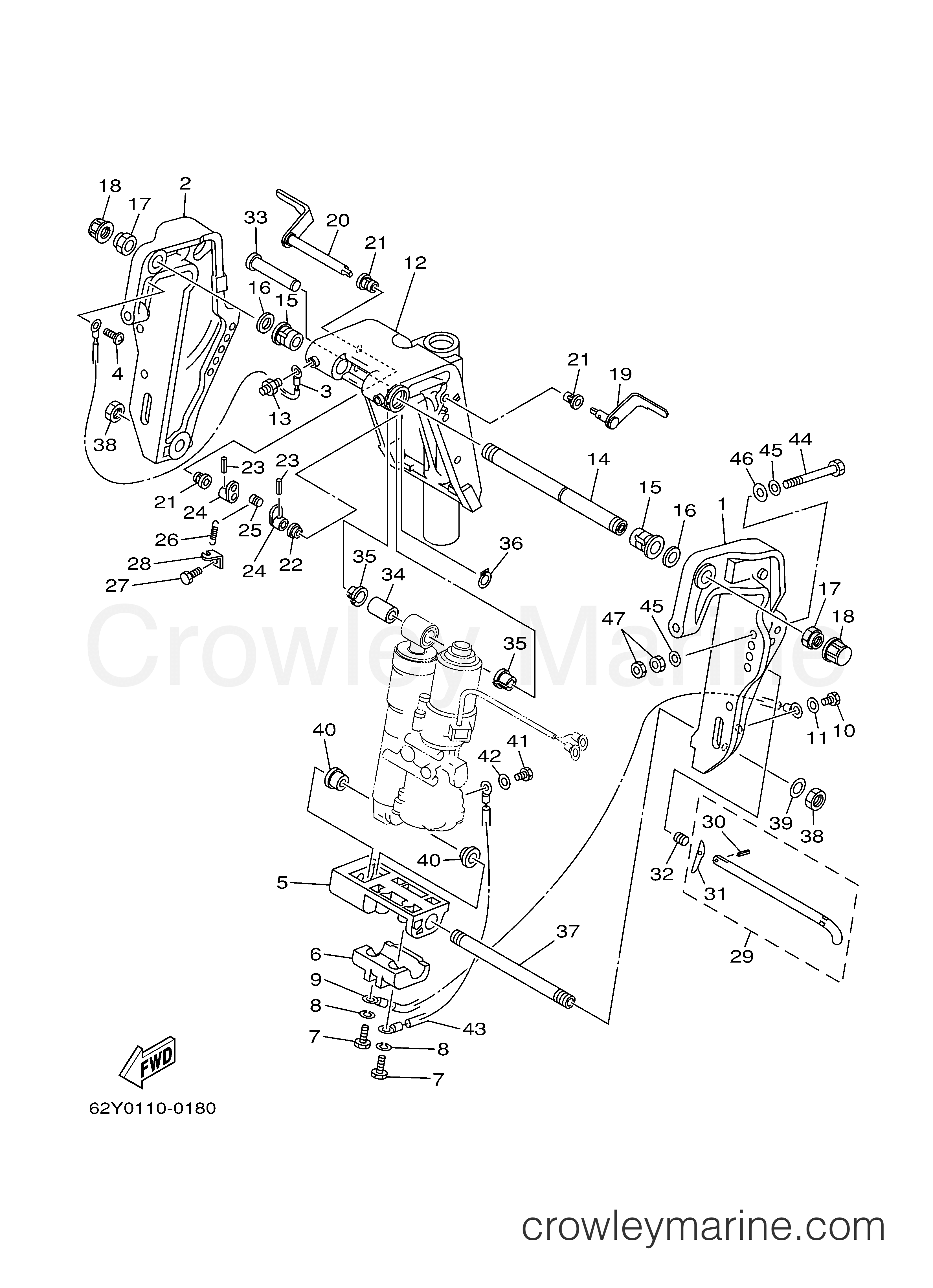 Yamaha Motors T50TLRY - BRACKET 1