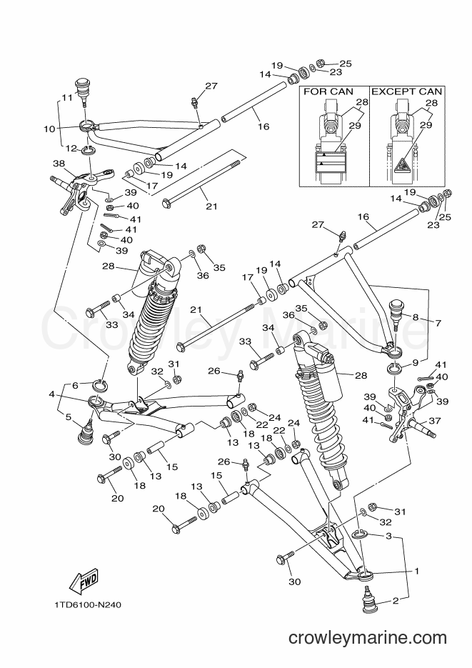 2014 ATV YFZ450R - YFZ450R (1TD6) [010] - FRONT SUSPENSION & WHEEL