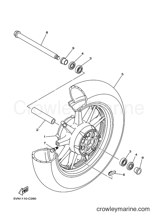 Yamaha Motors XV1700A (1BH3) [010] - FRONT WHEEL