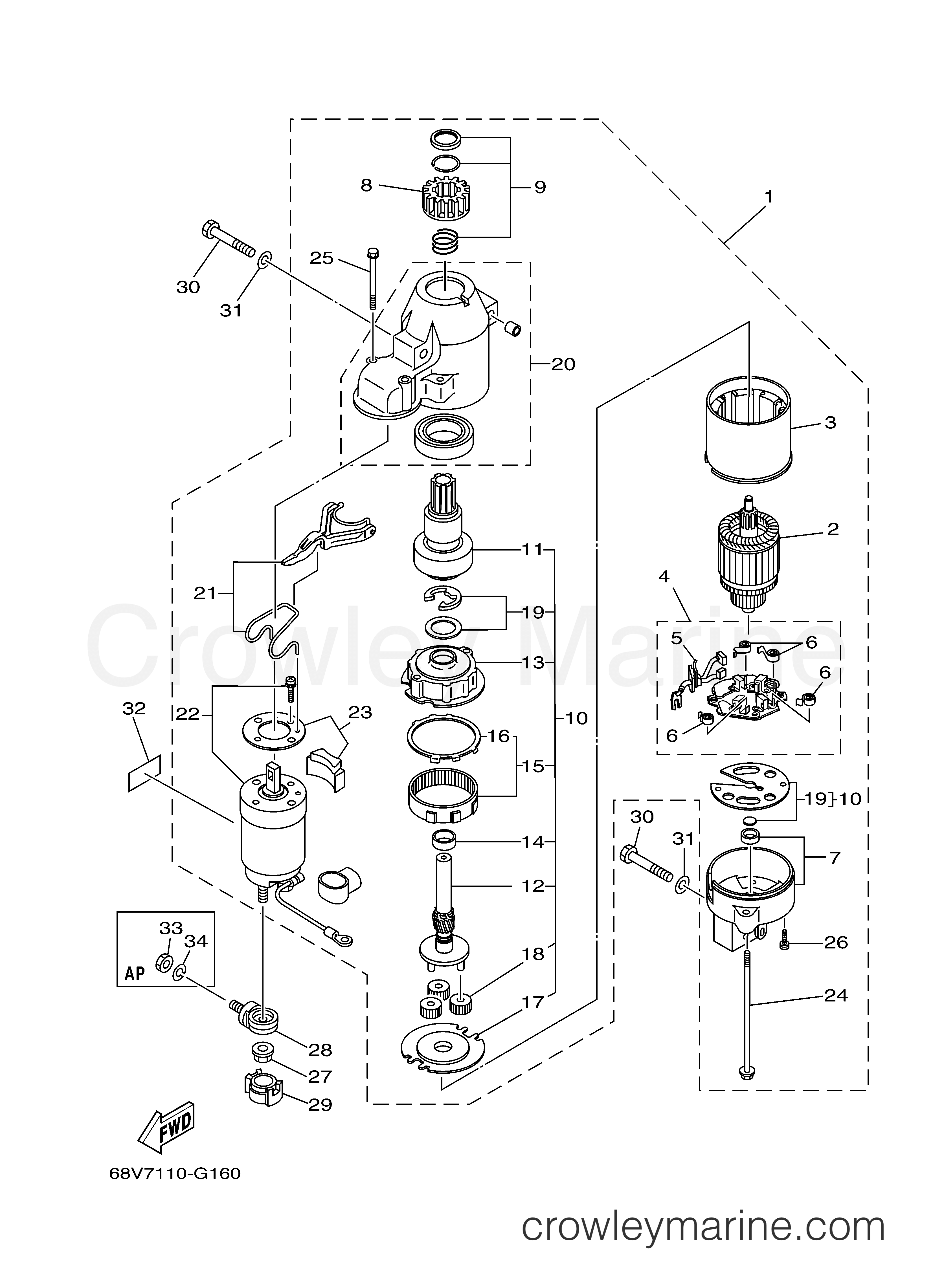 Yamaha Motors F115TXR - STARTING MOTOR