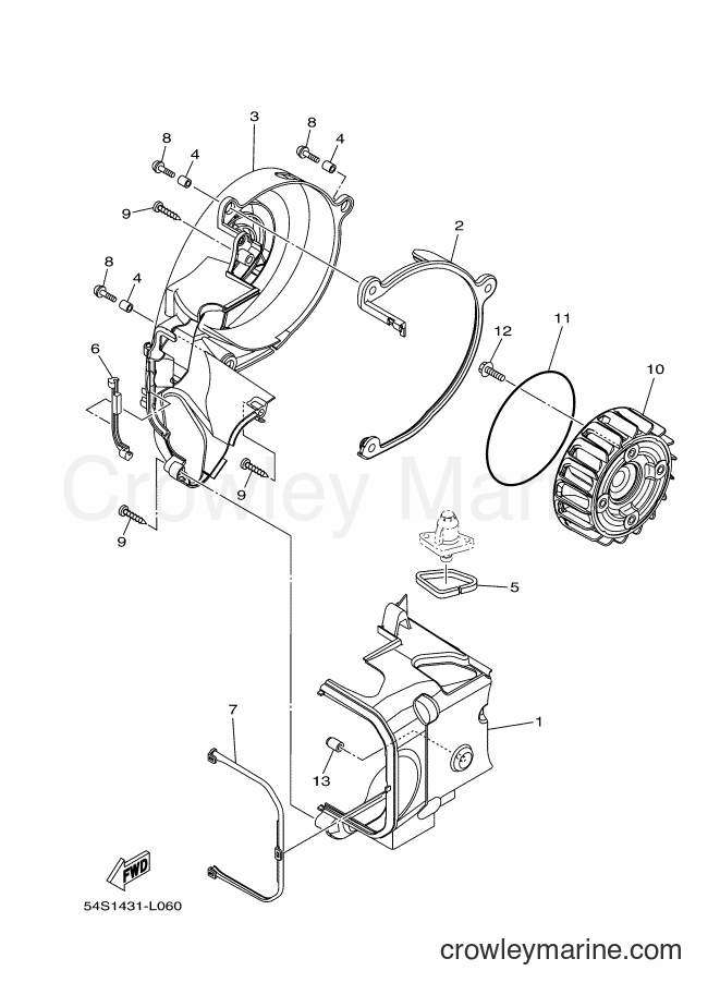 2012 Scooter AL115F - AL115F (54S1) [010] - AIR SHROUD & FAN
