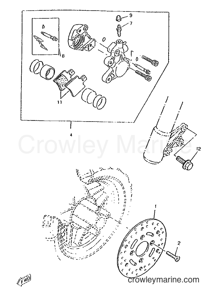 1996 Scooter CW50RSP - CW50RSP (4UR3) [999] - FRONT BRAKE CALIPER