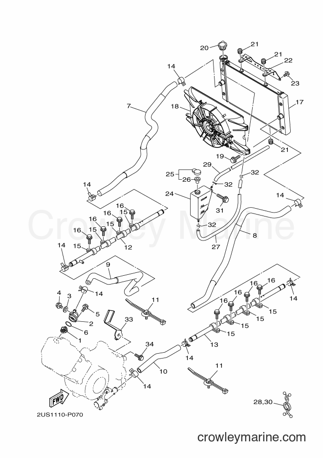 2016 ATV YXC700E - YXC700E (B856) [010] - RADIATOR & HOSE