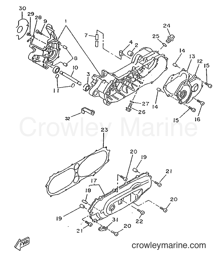 1996 Scooter CW50RSP - CW50RSP (4UR1) [999] - CRANKCASE