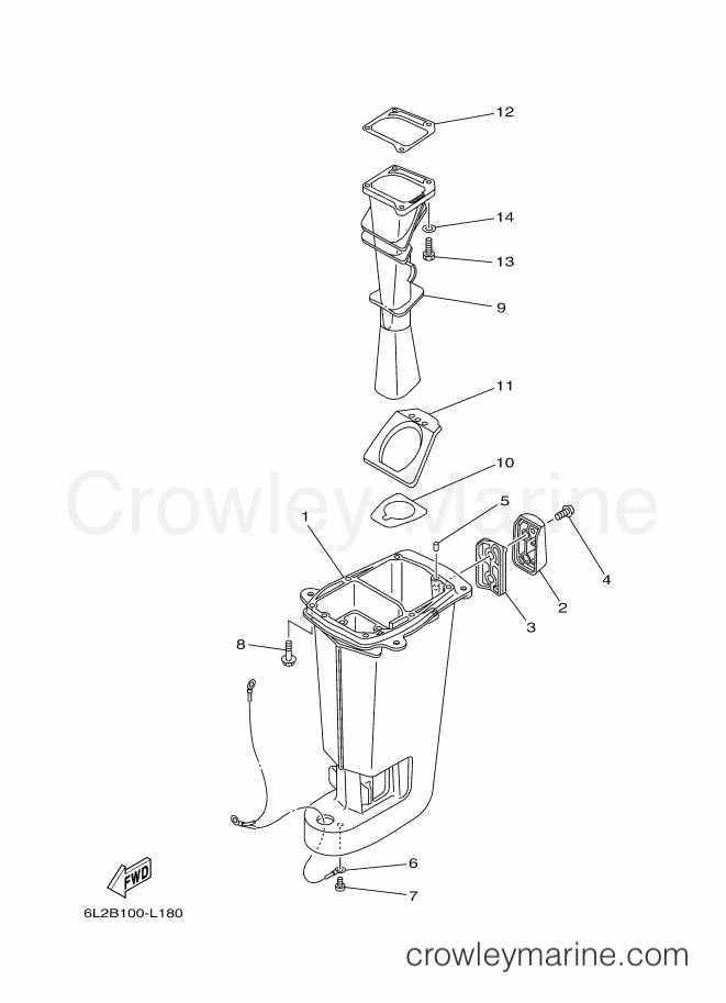 Yamaha Motors 25LMH-2012 (6L2B) [280] - UPPER CASING