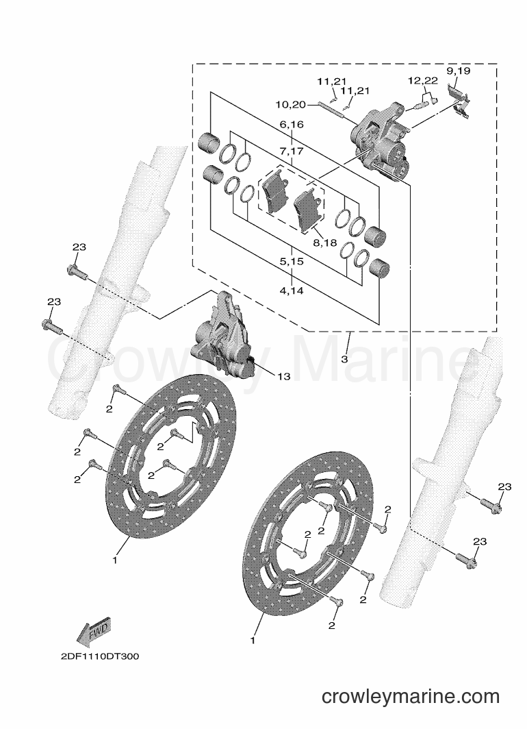 Yamaha Motors XV1900FDD (2DF4) [010] - FRONT BRAKE CALIPER