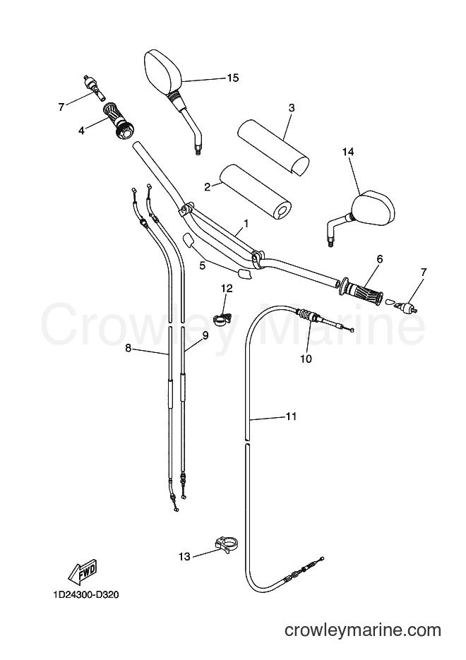2004 Dirt Bike XT660X - XT660X (1D21) [050] - STEERING HANDLE & CABLE