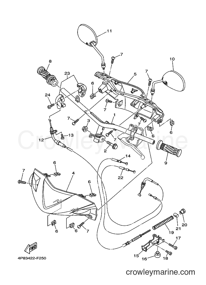 Yamaha Motors AL115F (4P83) [010] - STEERING HANDLE & CABLE