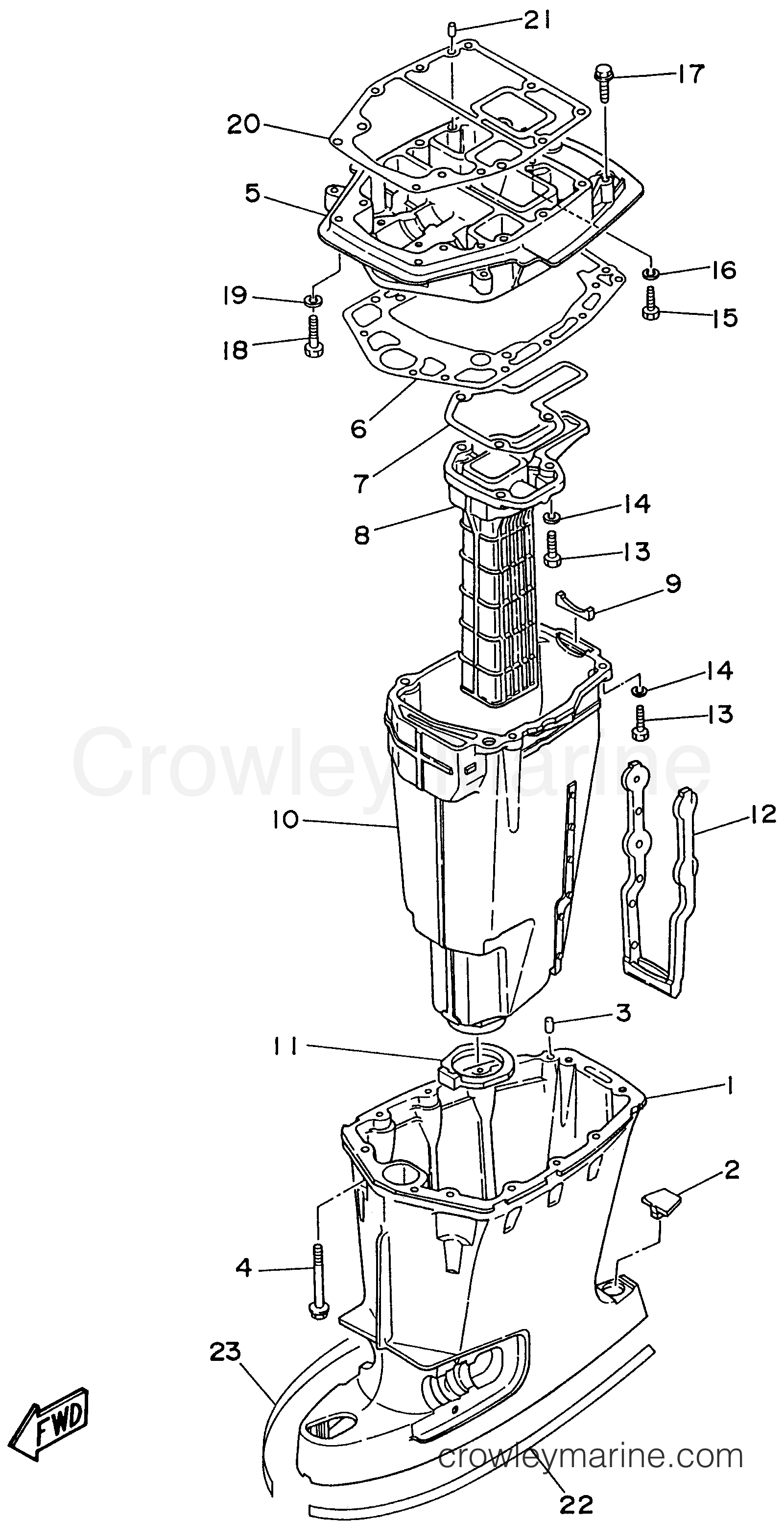 Yamaha Motors P75TLHU - UPPER CASING