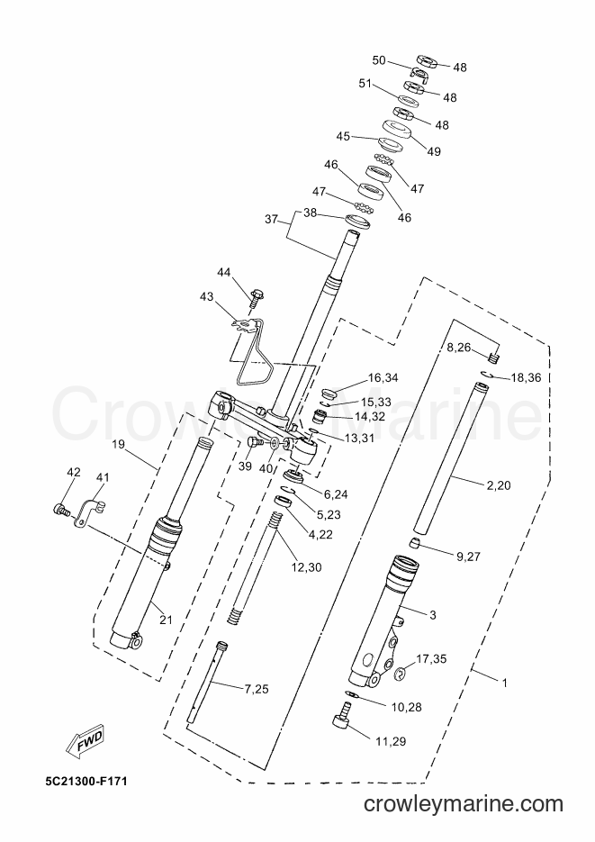 Yamaha Motors YN50 (5C2J) [040] - FRONT FORK