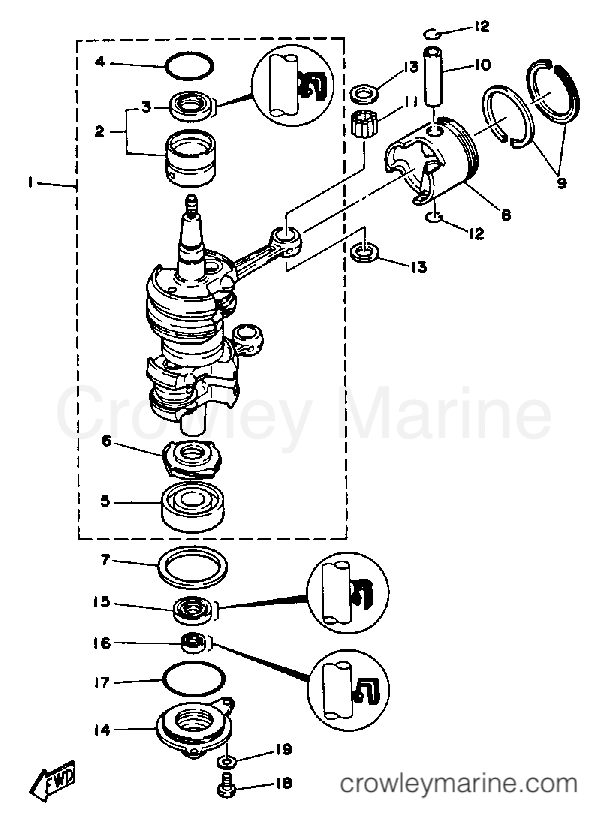 Yamaha Motors 25ELHQ - CRANK PISTON