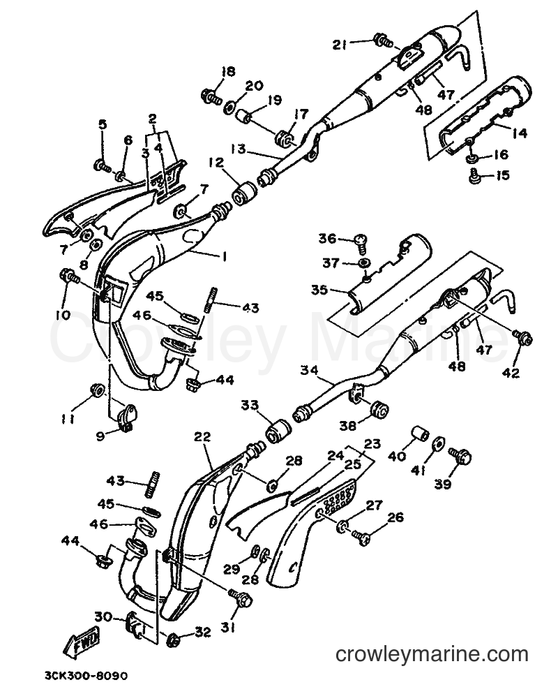 1990 Dirt Bike TDR250 - TDR250 (3CK2) [999] - EXHAUST