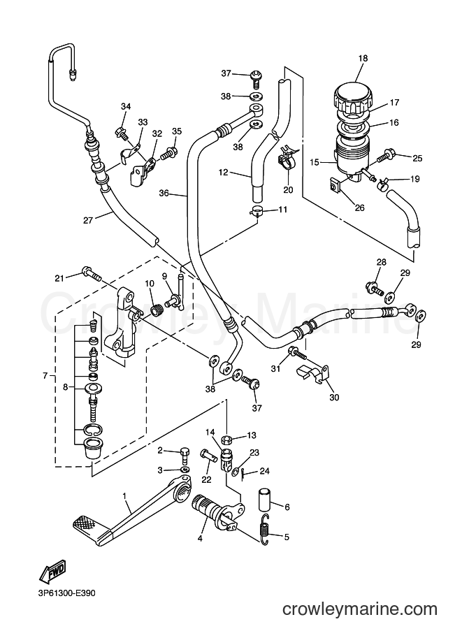 2007 Sport Bike FJR1300A - FJR1300A (3P68) [010] - REAR MASTER CYLINDER