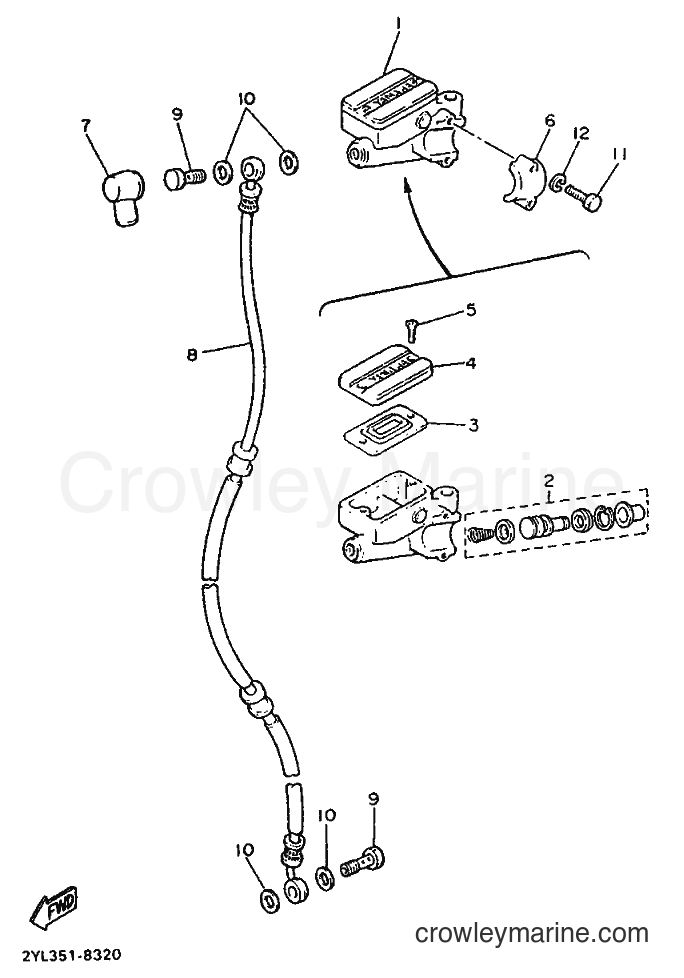 1991 Cruiser XV535 - XV535 (3BM5) [999] - FRONT MASTER CYLINDER