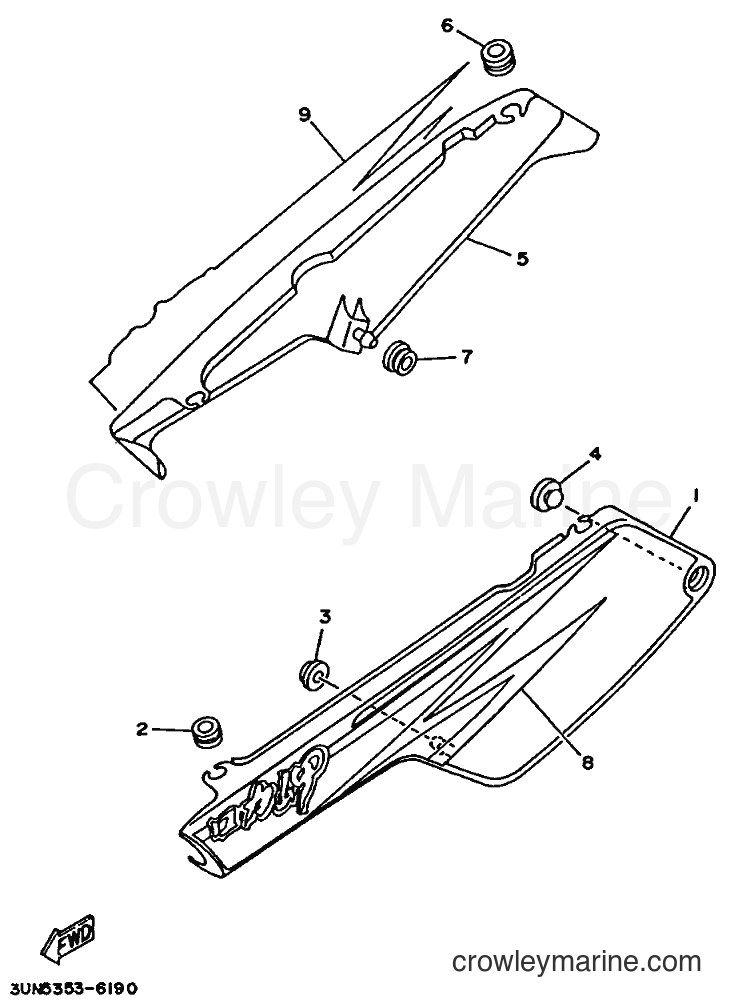 1996 Scooter DT50LC - DT50LC (3UN5) [010] - SIDE COVER