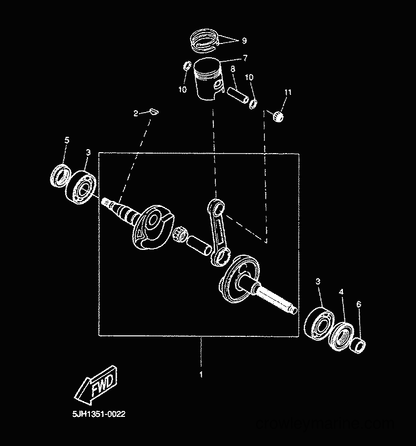 2001 Scooter CW50 - CW50 (5HG9) [030] - CRANKSHAFT & PISTON