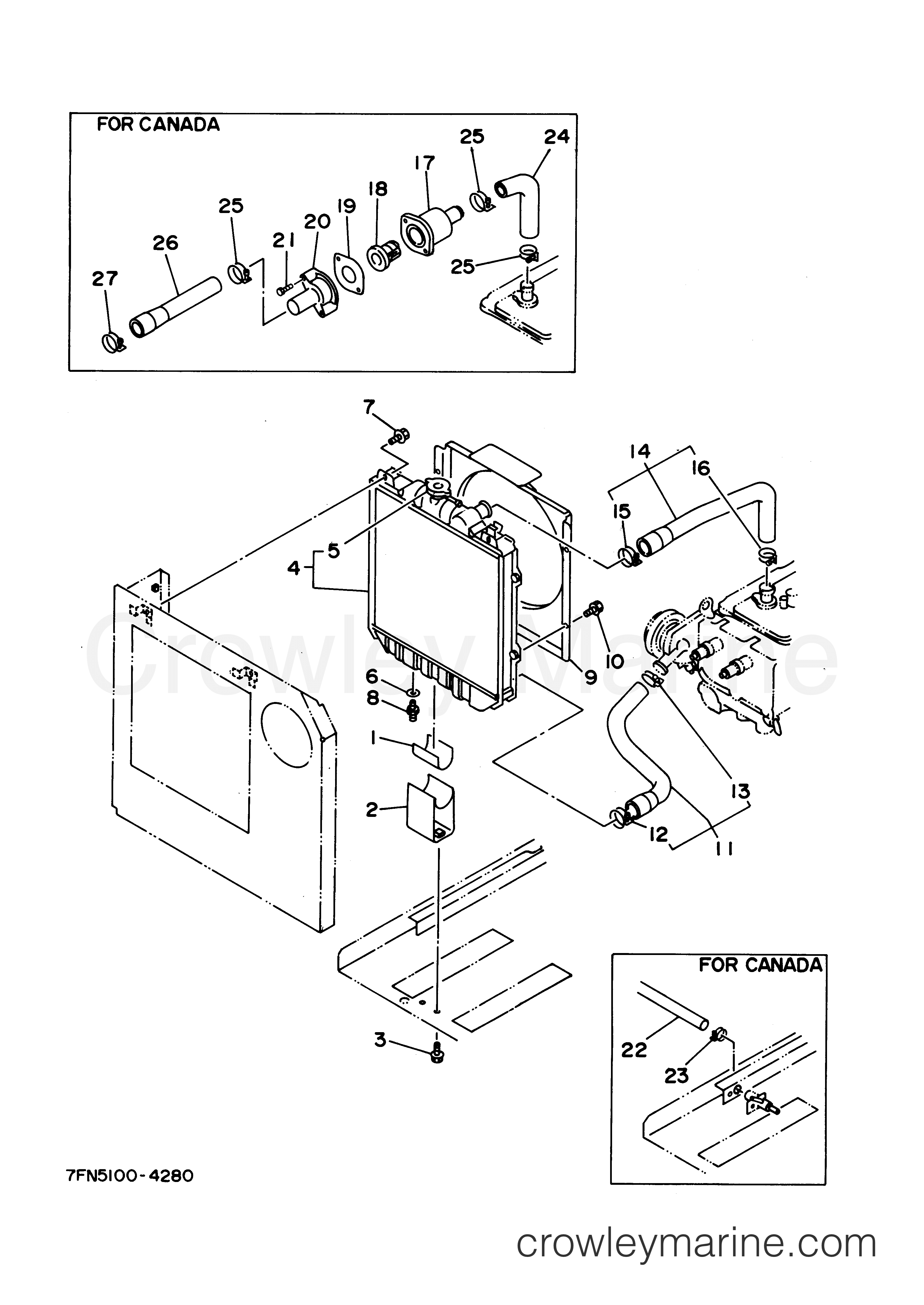 Yamaha Motors EDL6500S2 - RADIATOR