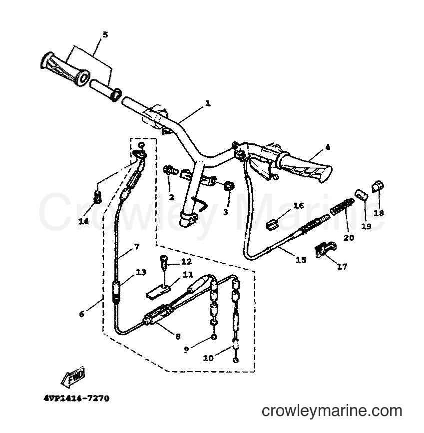 2000 Scooter YW100T - YW100T (5JY2) [010] - STEERING HANDLE & CABLE