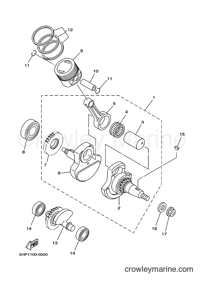 2000 Dirt Bike TT-R125 - TT-R125 (5HP1) [130] - CRANKSHAFT & PISTON