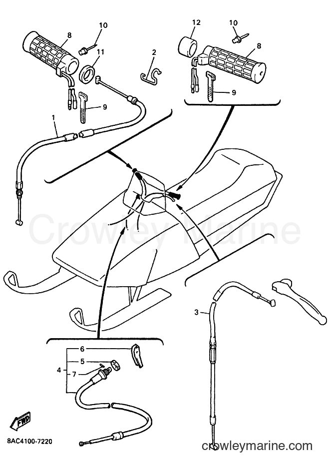 Yamaha Motors VK540E-3 (8AC8) [040] - CONTROL CABLE