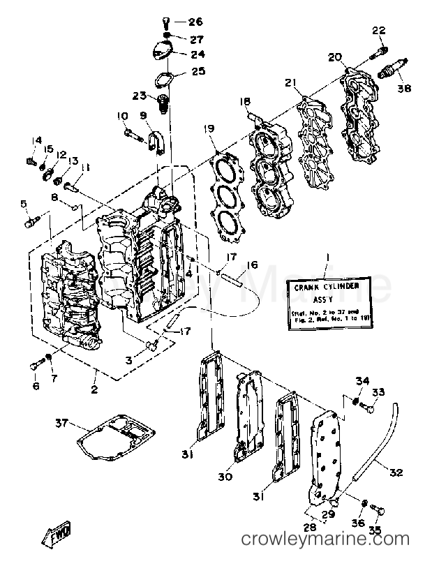 Yamaha Motors 30LD - CRANKCASE CYLINDER