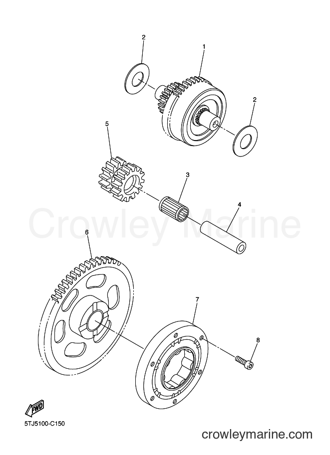 2004 Dirt Bike WR450F - WR450F (5TJ6) [100] - STARTER CLUTCH