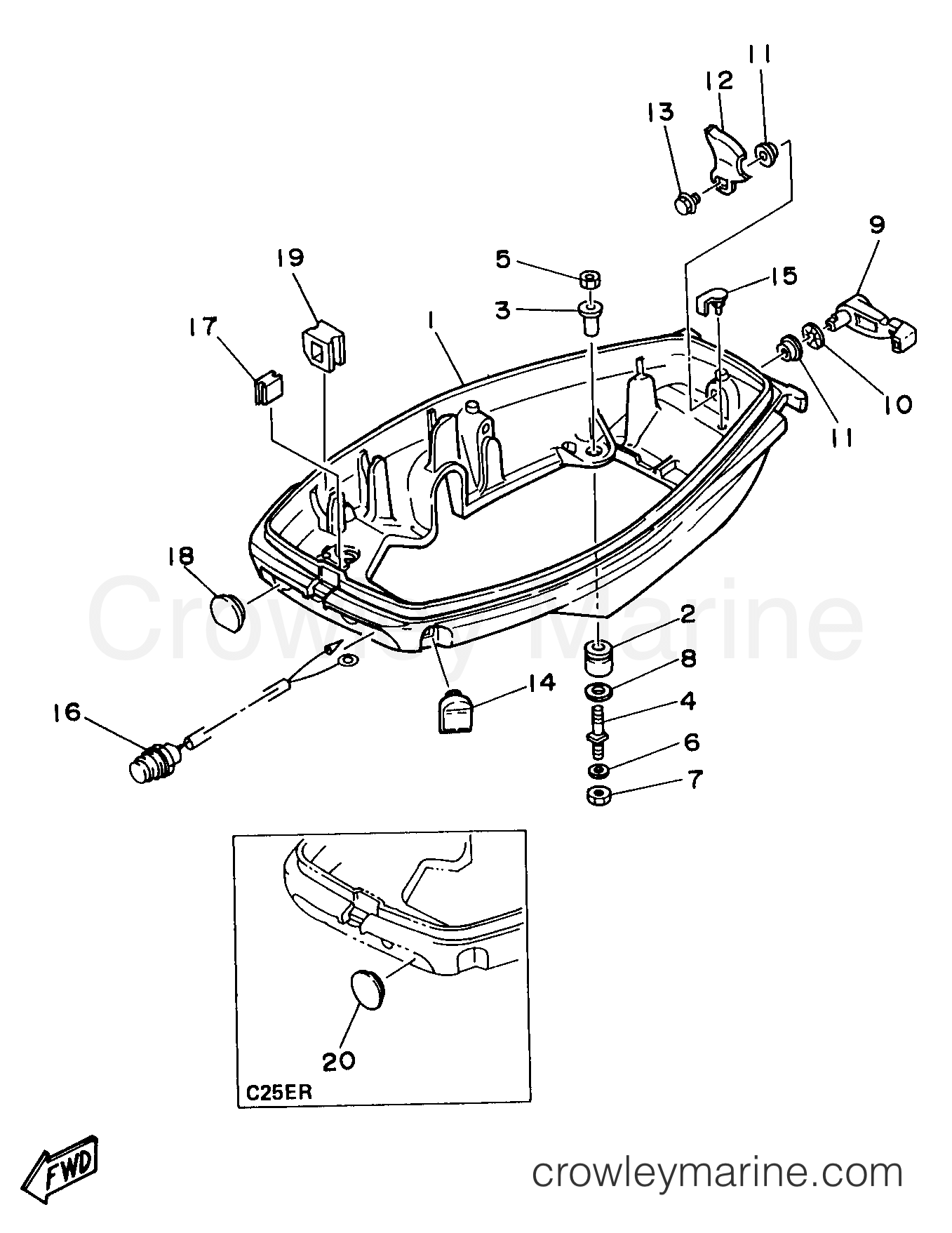 Yamaha Motors C25ELHV - BOTTOM COWLING