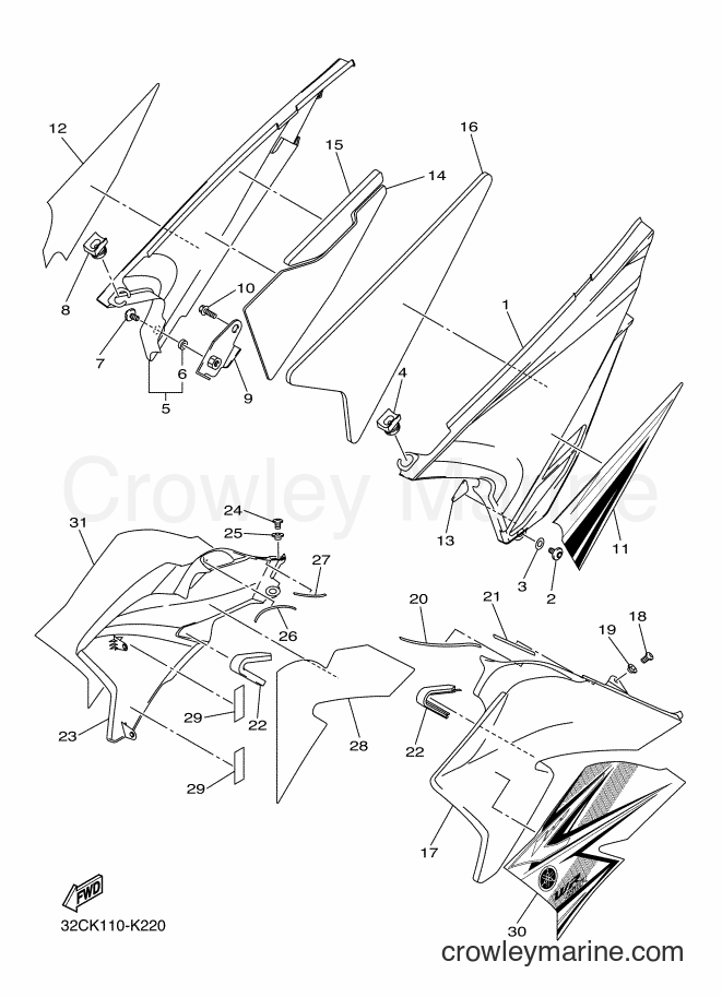 2011 Dirt Bike WR250R - WR250R (32CP) [010] - SIDE COVER