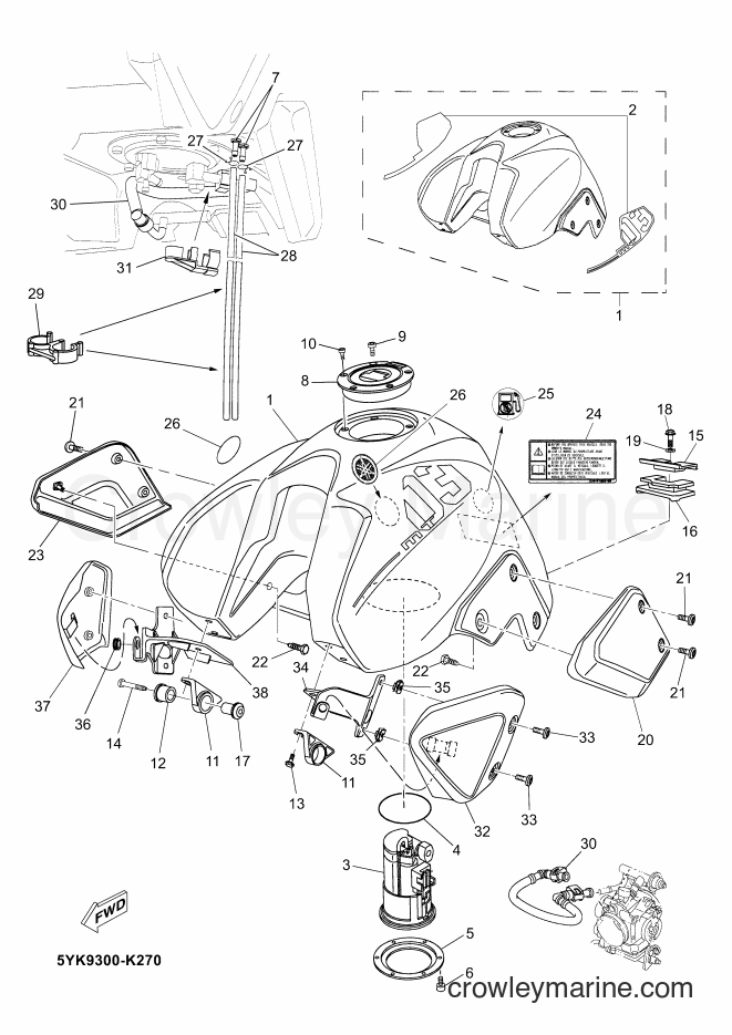 Yamaha Motors MT03 (2BF1) [030] - FUEL TANK