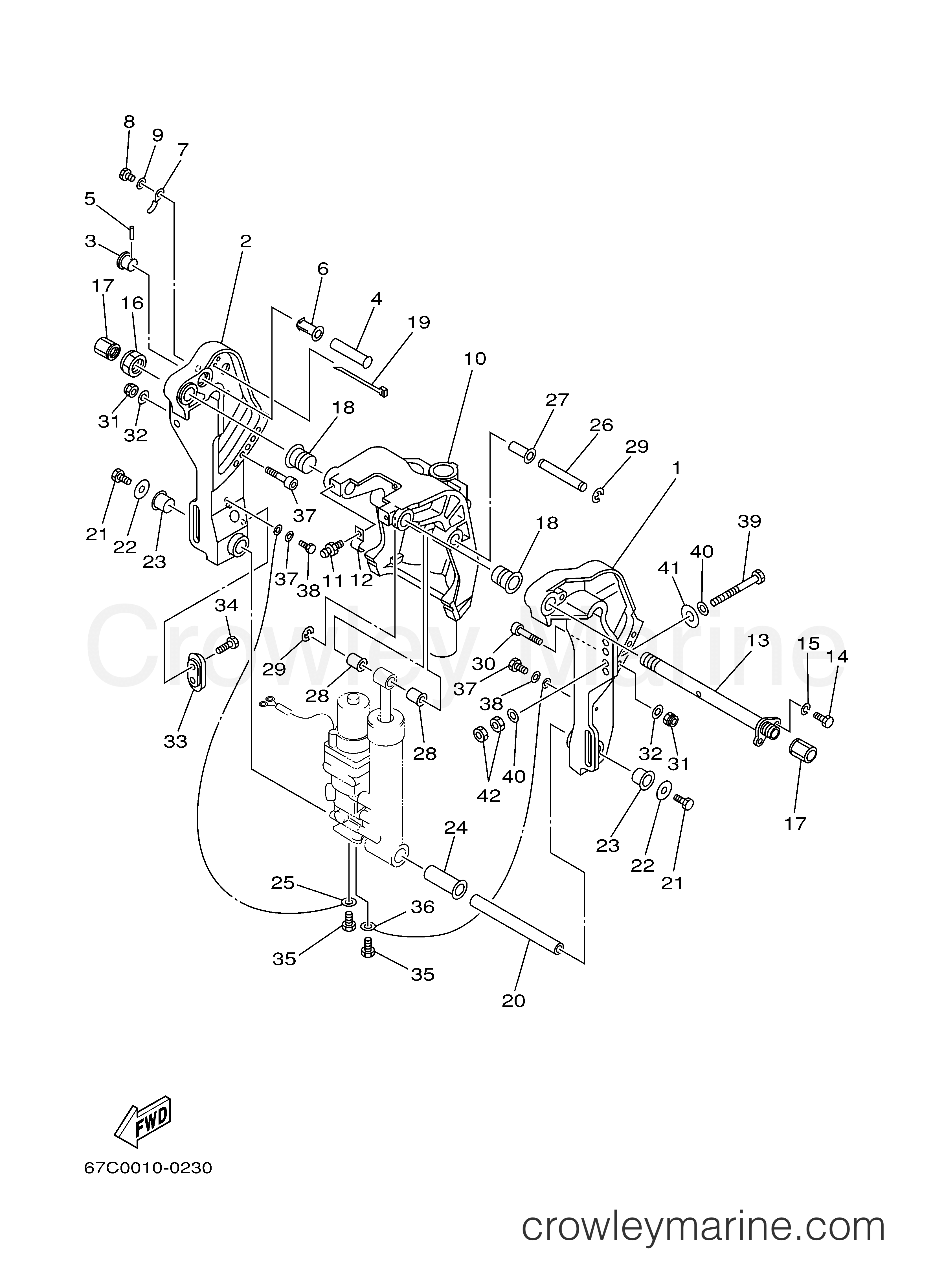 Yamaha Motors F40MSHY - BRACKET 2 TR