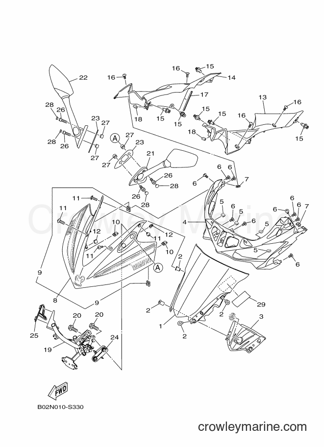 2017 Sport Bike YZF-R3A - YZF-R3A (B02N) [010] - WINDSHIELD
