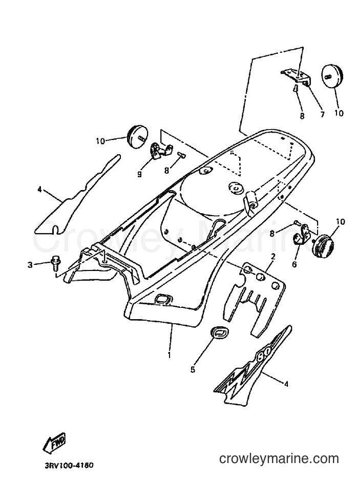 1994 Dirt Bike PW80 - PW80 (3RV7) [020] - SIDE COVER