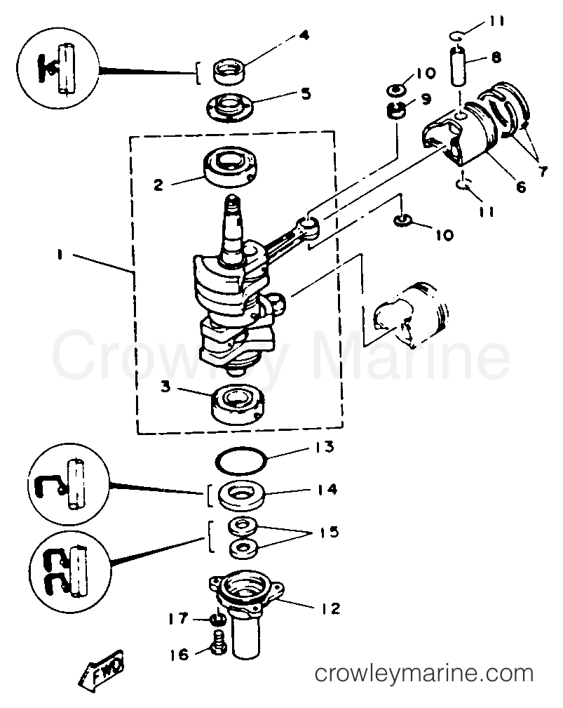 Yamaha Motors 9.9ESHR - CRANKSHAFT PISTON