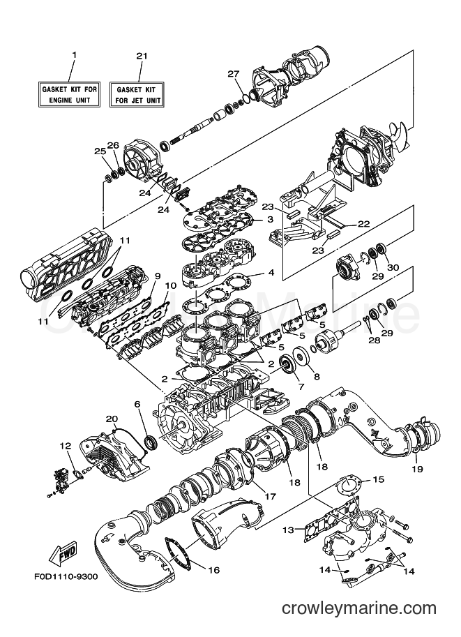 Yamaha Motors JET FOR GP1200 (67X1) [020] - REPAIR KIT 1