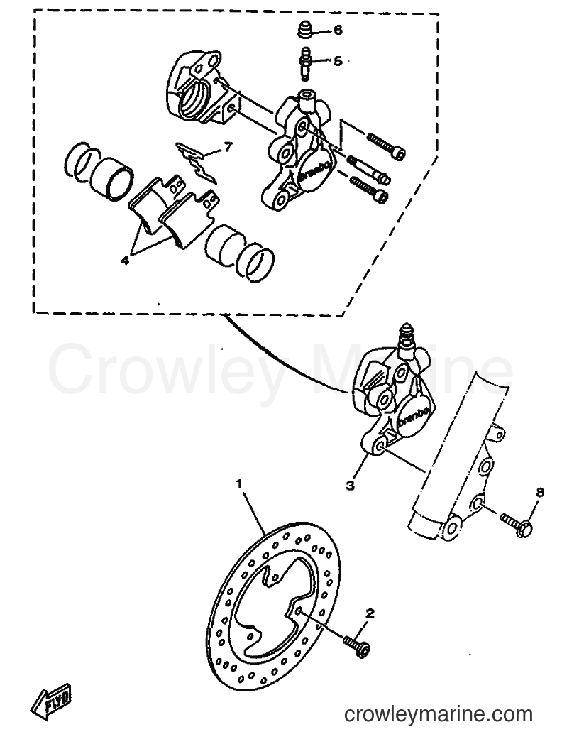 1997 Scooter YN50 - YN50 (5BW1) [010] - FRONT BRAKE CALIPER