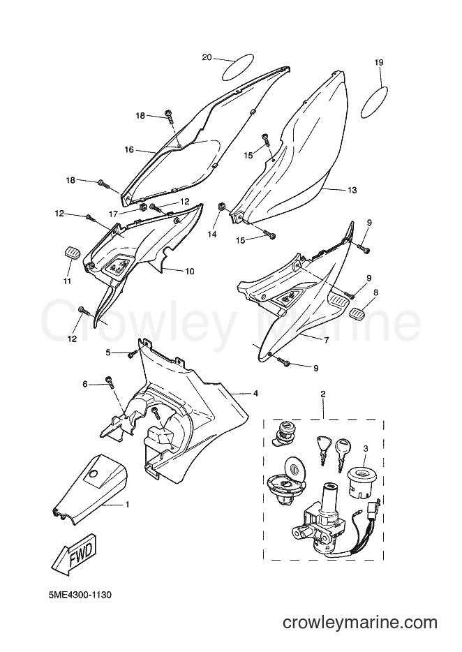 2002 Scooter YQ100 - YQ100 (5ME6) [040] - SIDE COVER