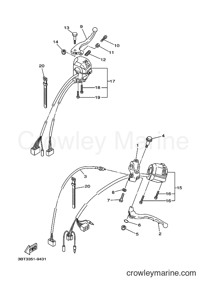 Yamaha Motors XV535 (4YHE) [010] - HANDLE SWITCH & LEVER