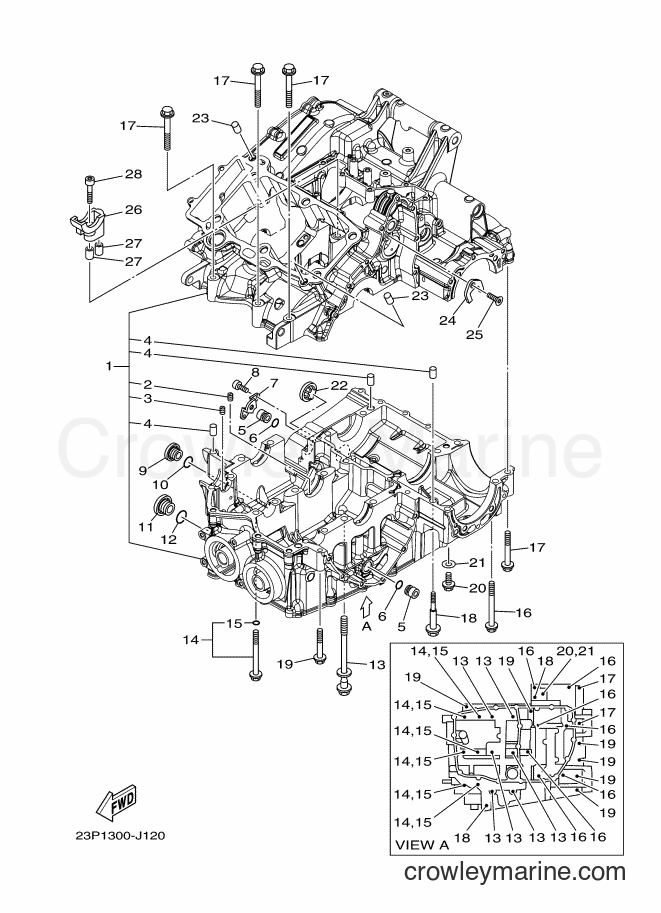 2012 Dirt Bike XT1200Z - XT1200Z (23P6) [010] - CRANKCASE