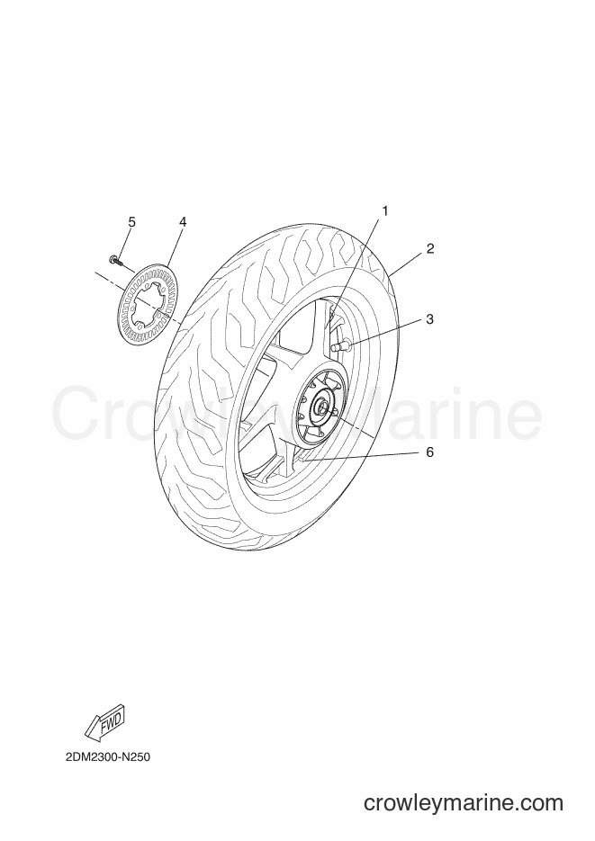 2017 Scooter YP125RA - YP125RA (2DMD) [040] - REAR WHEEL