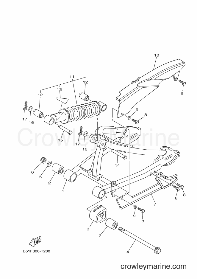 Yamaha Motors TT-R110E (B51F) [010] - REAR ARM & SUSPENSION