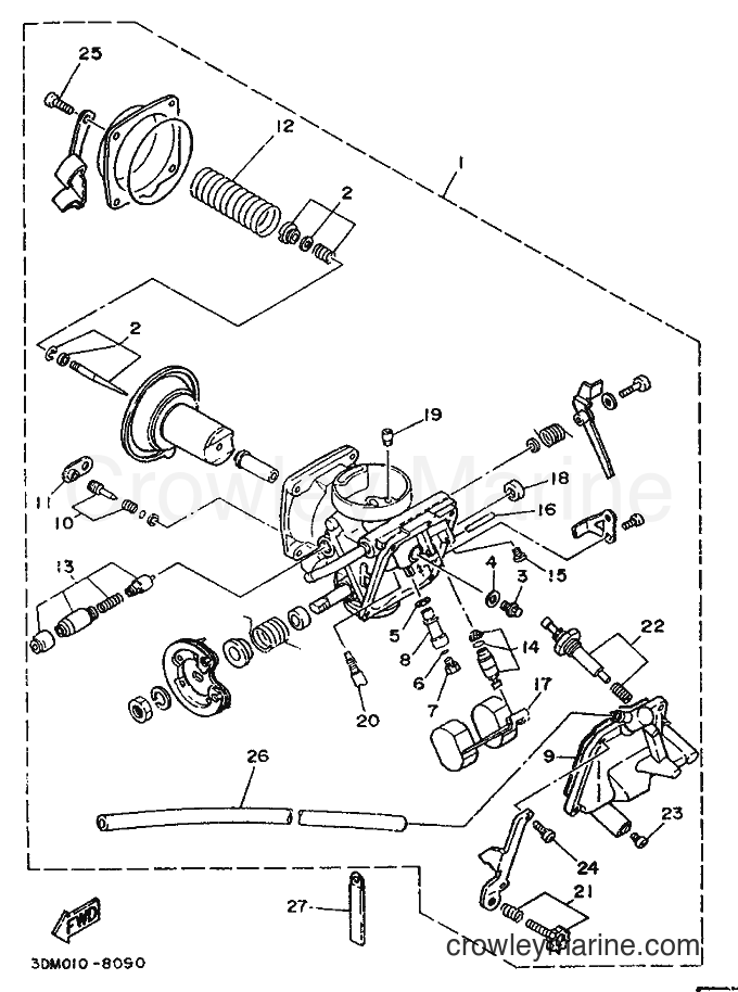 1990 Cruiser XV250 - XV250 (3DN3) [010] - CARBURETOR