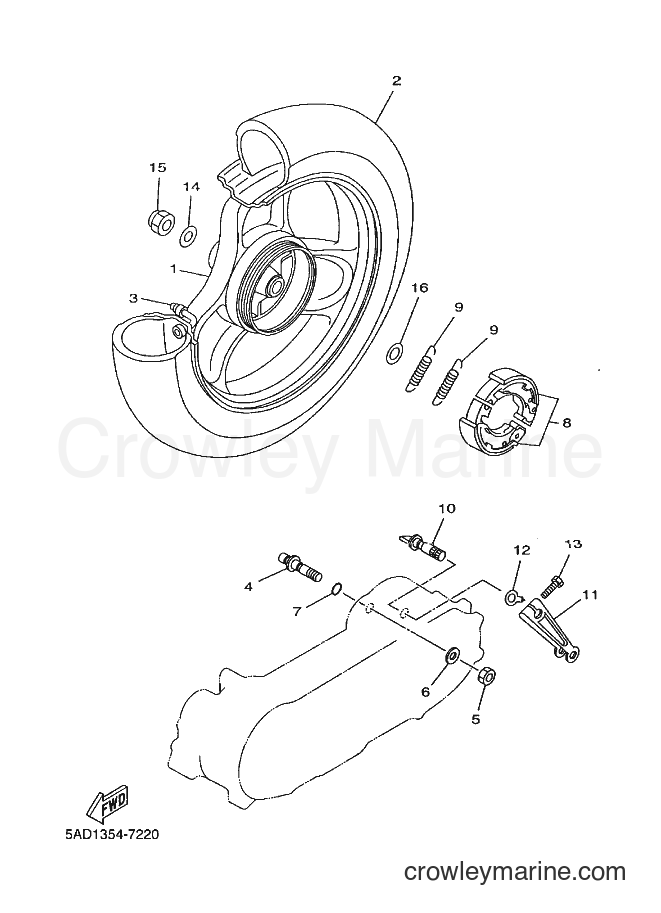 1999 Scooter YN50 - YN50 (5ADH) [010] - REAR WHEEL