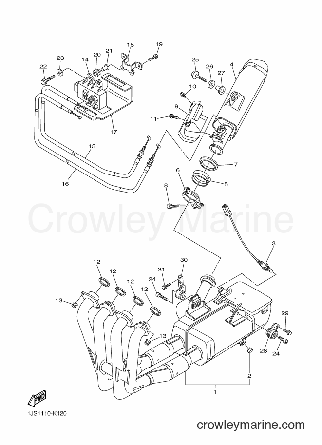 2012 Sport Bike YZF-R6 - YZF-R6 (1JSF) [010] - EXHAUST